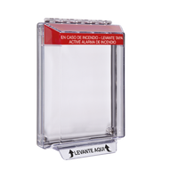 Cubierta Universal Transparente de Bajo Perfil y Texto de Incendio en Español