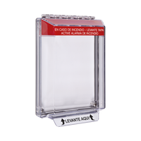 Cubierta Universal Transparente, de Bajo Perfil, Texto de Incendio en Español, Notificación Audible y Visible