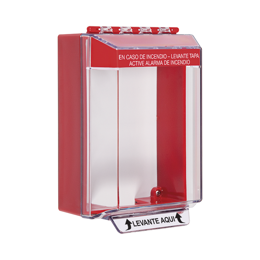 Cubierta Universal De Montaje Superficial, Con Espaciador 1.46", Serie Universal Stopper® Texto De Incendio En Español