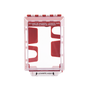 Cubierta Universal Transparente, de Bajo Perfil, con Espaciador, Texto de Incendio en Español, Notificación Audible y Visible