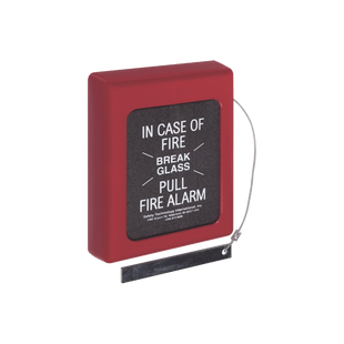 Protector Con Cristal, Rómpase En Caso De Incendio Para Estaciones De Jalón, Texto En Ingles