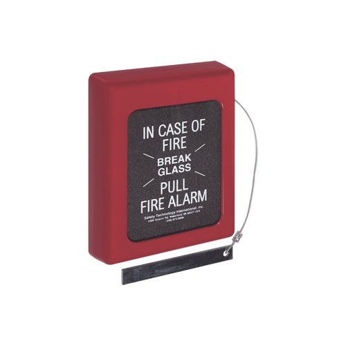 Protector Con Cristal, Rómpase En Caso De Incendio Para Estaciones De Jalón, Texto En Ingles