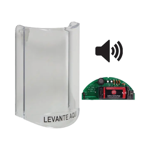 Cubierta Protectora De Policarbonato, Súper Resistente, Con Sonido, Texto En Español, Para Botones Multiusos Serie Stopper® Station De STI