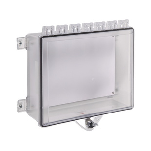 Gabinete de protección tipo 4X con placa trasera y bloqueo de pulgar - Transparente