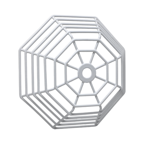 Rejilla de acero Web Stopper® para protección de detectores de humo de vandalismo y accidentes. Bajo perfil, montaje empotrado.