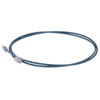 Patch Cord Cat6A, Diametro Reducido 28 AWG, Blindado S/FTP, CM/LS0H, 0.20 Metros (0.66 Pies), Color Azul