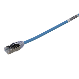 Patch Cord Cat6A, Diametro Reducido 28 AWG, Blindado S/FTP, CM/LS0H, 0.20 m, Color Azul