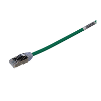 Patch Cord Cat6A, Diametro Reducido 28 AWG, Blindado S/FTP, CM/LS0H, 20 cm, Color Verde