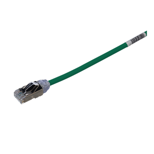 Patch Cord Cat6A, Diametro Reducido 28 AWG, Blindado S/FTP, CM/LS0H, 20 cm (7.87 Pulgadas), Color Verde