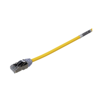 Patch Cord Cat6A, Diametro Reducido 28 AWG, Blindado S/FTP, CM/LS0H, 20 cm, Color Amarillo