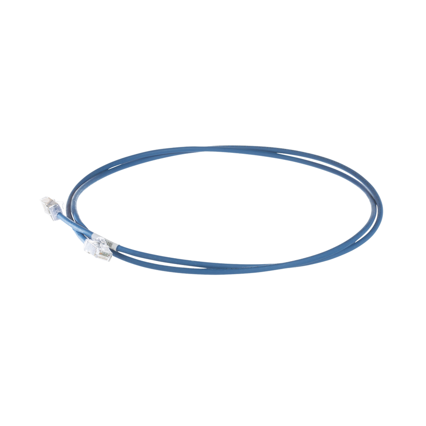 Patch Cord Cat6A, Diametro Reducido 28 AWG, Blindado S/FTP, CM/LS0H, 15 Metros (49.21 Pies), Color Azul