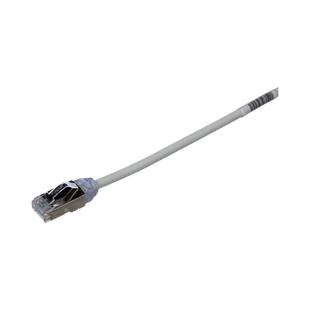 Patch Cord Cat6A, Diametro Reducido 28 AWG, Blindado S/FTP, CM/LS0H, 15 Metros (49.21 Pies), Color Gris