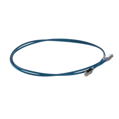 Patch Cord Cat6A, Diametro Reducido 28 AWG, Blindado S/FTP, CM/LS0H, 2 Metros (6.56 Pies), Color Azul