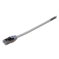 Patch Cord Cat6A, Diametro Reducido 28 AWG, Blindado S/FTP, CM/LS0H, 2 m, Color Gris