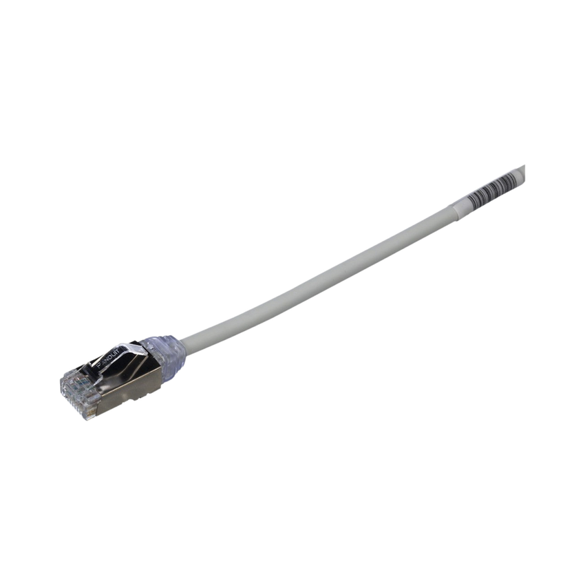 Patch Cord Cat6A, Diametro Reducido 28 AWG, Blindado S/FTP, CM/LS0H, 3 m, Color Gris