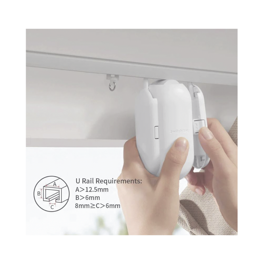 Controlador de cortinas Riel tipo U  / BLUETOOTH recargable y fácil de instalar