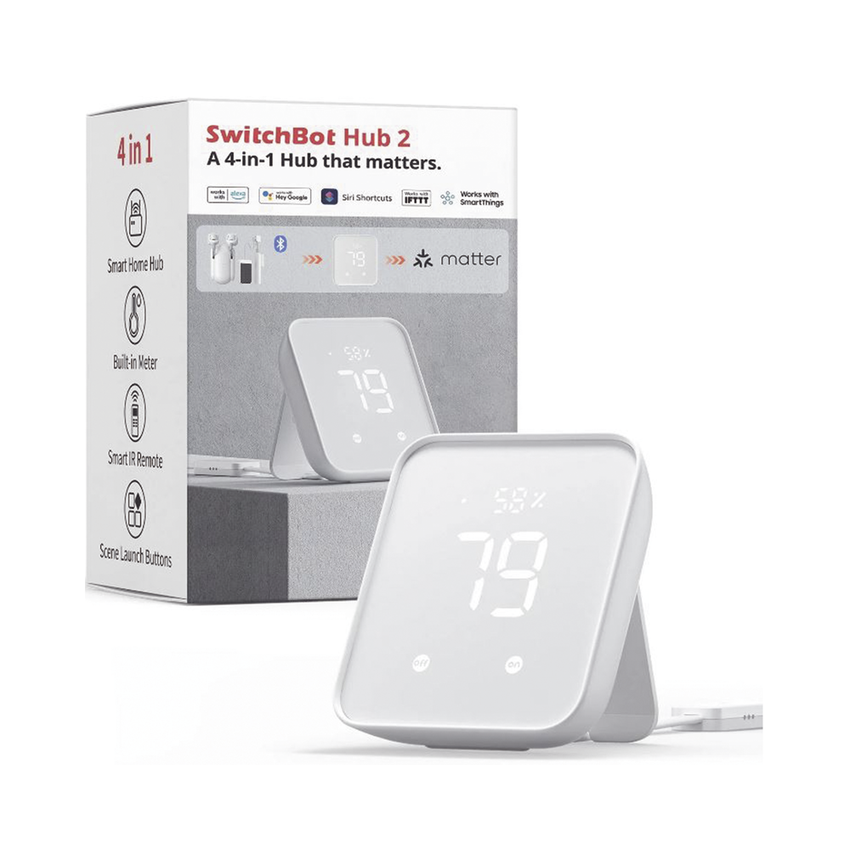 KIT Controlador HUB principal para dispositivos SwitchBot, Señal Wifi y BLUETOOTH, incluye 2 pulsadores y 1 control remoto