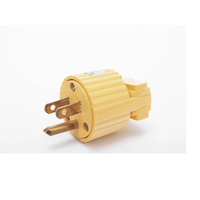 Clavija con Abrazadera Plástica Aterrizada  / 127 V CA 15 A Max.  / Fabricada en Plastico ABS.