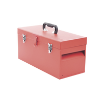 Caja de herramientas metálica con soble cerradura de 51 x 21.5 x 24cm.