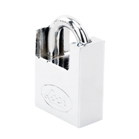 Candado de acero con Guarda Anti Palanca/ Acabado en Cromo Satinado / Doble Cerrojo / Medida 40 mm/ Nivel de seguridad 7/ 4 Llaves Abloy.