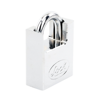 Candado de acero con Guarda Anti Palanca/ Acabado en Cromo Satinado / Doble Cerrojo / Medida 40 mm/ Nivel de seguridad 7/ 4 Llaves Abloy.