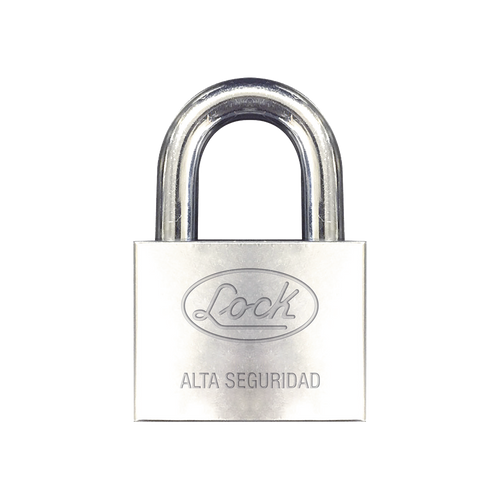Candado de hierro alta seguridad con llave de disco/ Acabado Cromado/ Llaves Abloy/ Medida de Horquilla 50 mm.