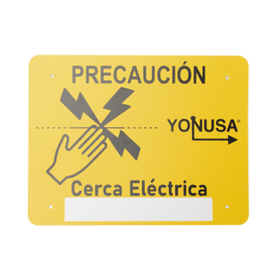 Letrero de PRECAUCION para cercas electrificadas (21.8 x 17 cm)