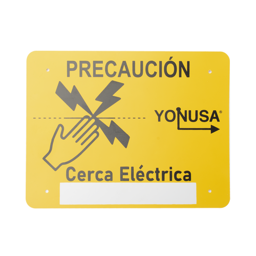 Letrero de PRECAUCION para cercas electrificadas (21.8 x 17 cm)