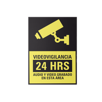 Letrero de Videovigilancia Chico en Poliestireno / Paquete con 10