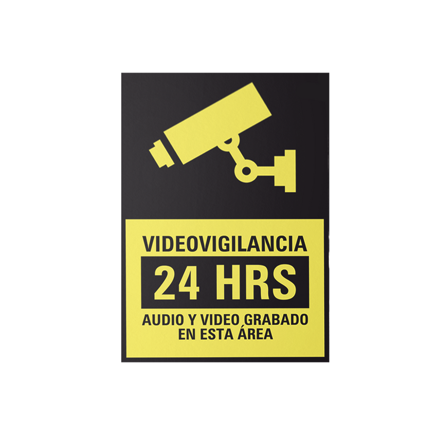 Letrero de Videovigilancia Chico en Poliestireno / Paquete con 10