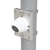 Montaje universal galvanizado para instalación de cámaras en poste 2" a 5" color gris galvanizado