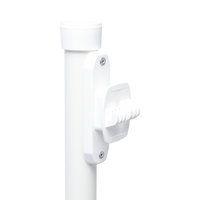 Poste con 6 Aisladores de PASO  para Cerca Electrificada. Tubo Galva. de 1.4m, cal. 18 de 1" Diam. + Pintura Blanca.