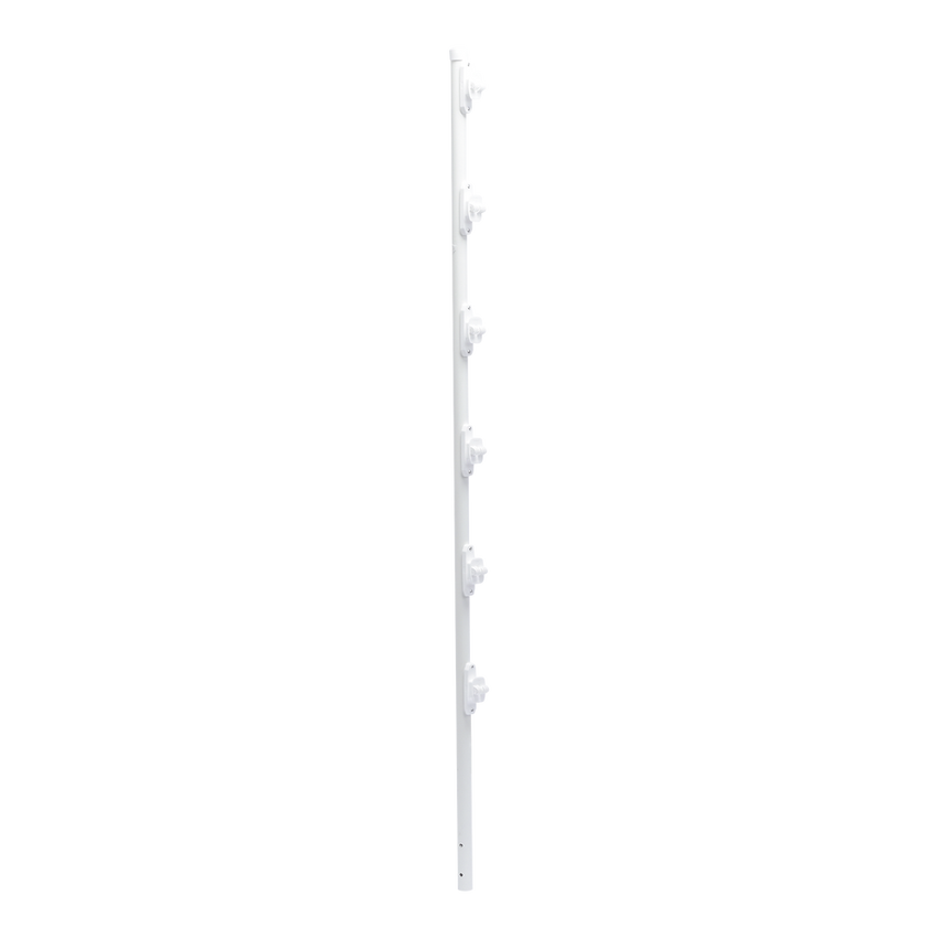 Poste con 6 Aisladores de PASO  para Cerca Electrificada. Tubo Galva. de 1.4m, cal. 18 de 1" Diam. + Pintura Blanca.
