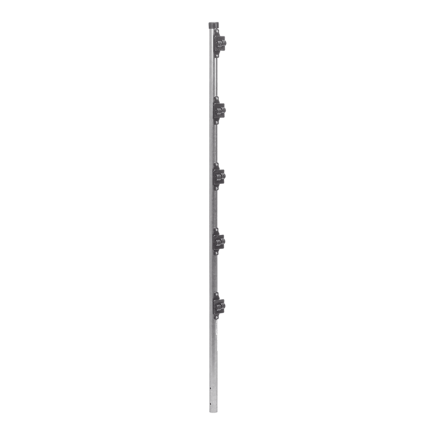 Poste de Paso de 1.2m para Cerca Electrificada.Tubo Galvanizado cal. 18 de 1"Diam. con Tapón y 5 Aisladores Instalados.