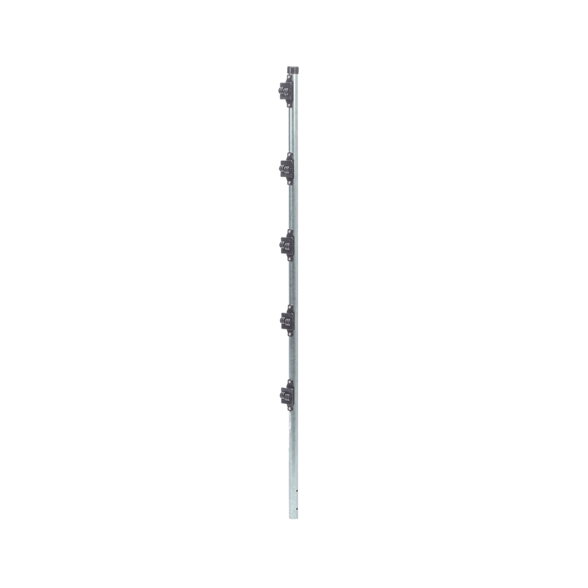 Poste con altura de 1m para cercos eléctricos/ Incluye base multiposicion fabricado 100% con acero galvanizado con 5 aisladores de paso