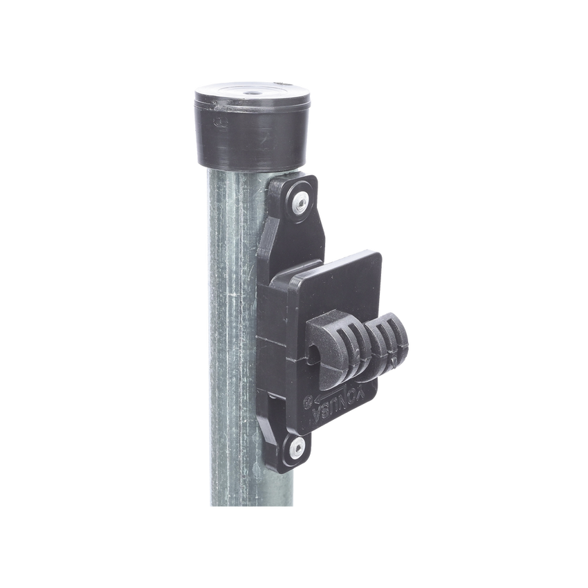 Poste con altura de 1m para cercos eléctricos/ Incluye base multiposicion fabricado 100% con acero galvanizado con 5 aisladores de paso