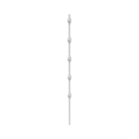 Poste con 5 Aisladores de PASO  para Cerca Electrificada. Tubo Galvanizado de 1.2m, cal. 18 de 1" Diam. + Pintura Blanca Aplicación en Polvo.