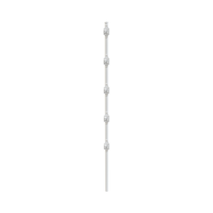 Poste con 5 Aisladores de PASO  para Cerca Electrificada. Tubo Galvanizado de 1.2m, cal. 18 de 1" Diam. + Pintura Blanca Aplicación en Polvo.