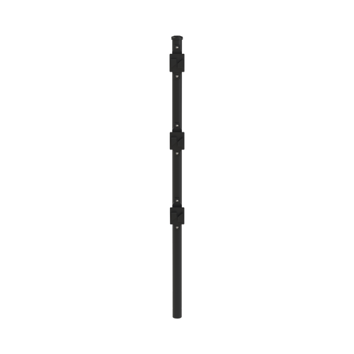Poste de Paso Negro de 0.75m para Cerca Electrificada. Tubo Galvanizado cal. 18 de 1"Diam. con Tapón y 3 Aisladores Instalados.