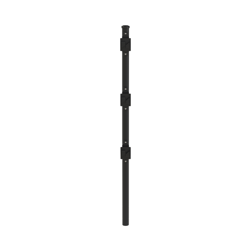 Poste de Paso Negro de 0.75m para Cerca Electrificada. Tubo Galvanizado cal. 18 de 1"Diam. con Tapón y 3 Aisladores Instalados.
