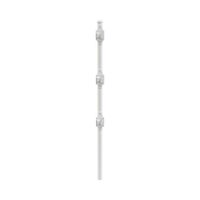 Poste de Paso Blanco de 0.75m para Cerca Electrificada. Tubo Galvanizado cal. 18 de 1"Diam. con Tapón y 3 Aisladores Instalados.