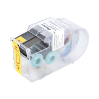 Casete de Etiquetas de Poliolefina de Cinta Continua, Color Blanco sobre Negro, Uso Interior/Exterior, 6.1 mm de Ancho x 7.6 metros de Largo