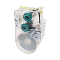 Casete de Etiqueta de Vinilo de Cinta Continua, Color Negro Sobre Blanco, Uso Interior/Exterior, 12.7 mm de Ancho x 7.6 Metros de Largo