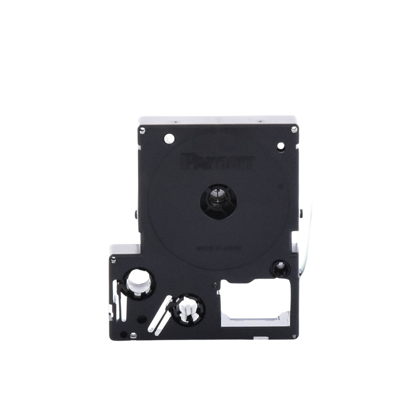 Casete de Etiquetas de Vinilo de Cinta Continua, Color Negro Sobre Blanco, Uso Interior/Exterior, 12 (0.5 Pulgadas) mm de Ancho x 7 Metros (22.97 Pies) de Largo