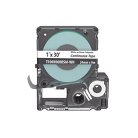 Casete de Etiquetas de Poliéster de Cinta Continua, Color Blanco Sobre Verde, Uso Interior/Exterior, 24 mm (0.94 Pulgadas) de Ancho x 9.1 Metros (29.86 Pies) de Largo