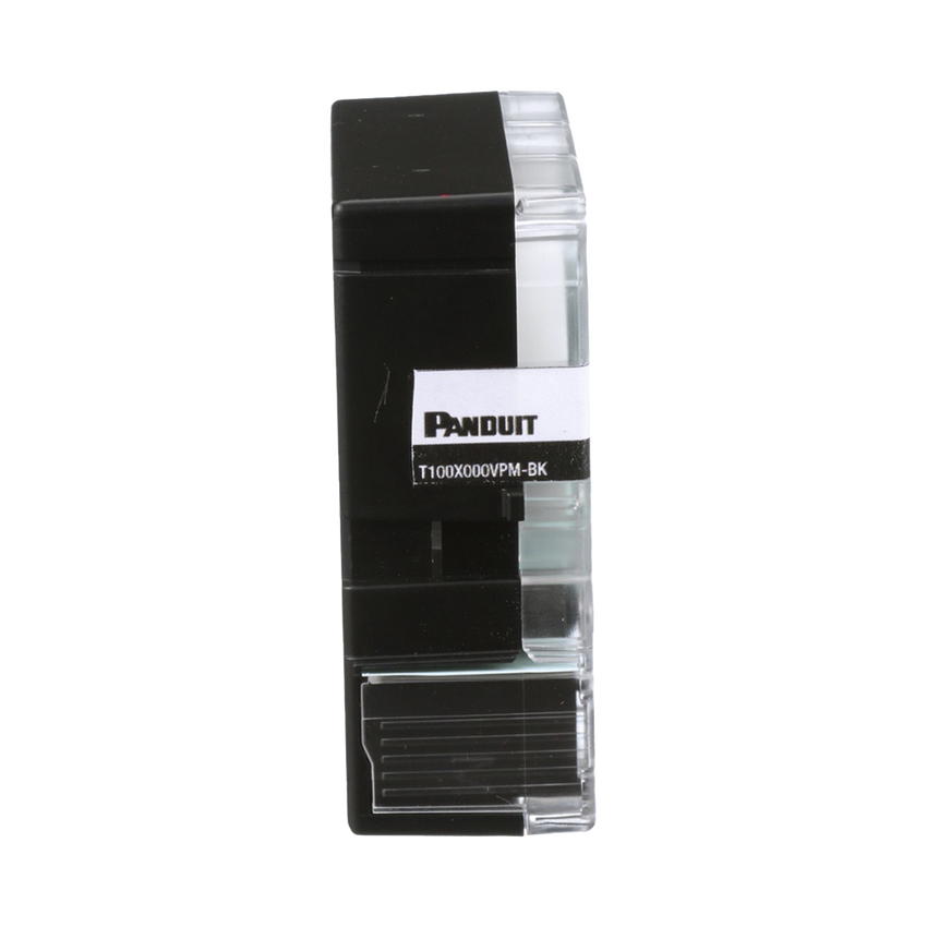 Casete de Etiquetas de Vinilo de Cinta Continua, Color Negro Sobre Blanco, Uso Interior/Exterior, 24 mm (0.94 Pulgadas) de Ancho x 7.6 Metros (24.93 Pies) de Largo