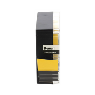 Casete de Etiquetas de Vinilo de Cinta Continua, Color Negro Sobre Amarillo, Uso Interior/Exterior, 24 mm (0.94 Pulgadas) de Ancho x 7 Metros (23 Pies) de Largo