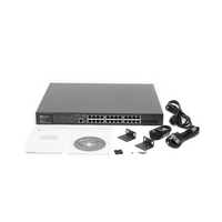 Switch JetStream PoE+ administrable Capa 2, 24 puertos 10/100/1000 Mbps + 4 puertos SFP 384 W
