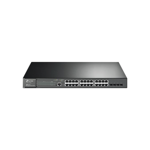 Switch JetStream PoE+ administrable Capa 2, 24 puertos 10/100/1000 Mbps + 4 puertos SFP 384 W