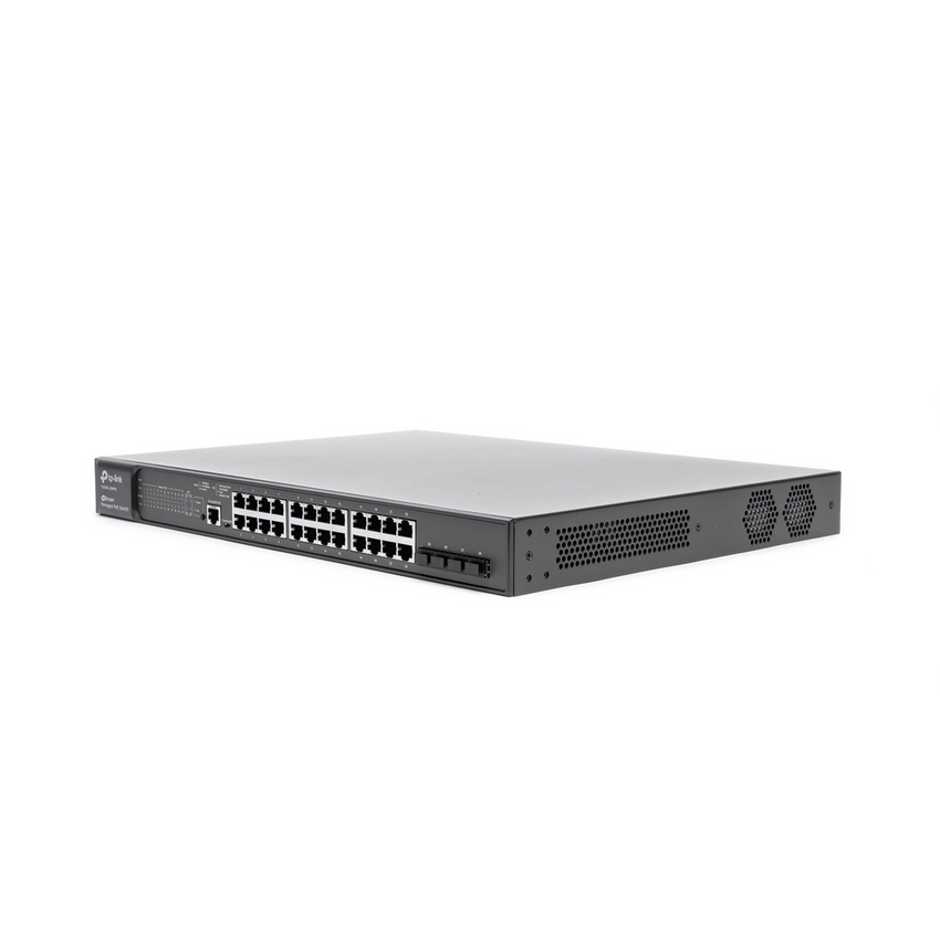 Switch JetStream PoE+ administrable Capa 2, 24 puertos 10/100/1000 Mbps + 4 puertos SFP 384 W